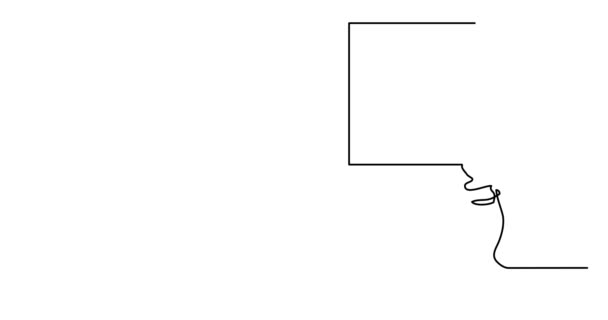 Animazione autodisegnante di disegno di linea continuo di partecipanti e presentatore — Video Stock