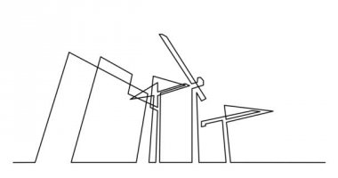 Kendini sürekli siyah çizgi çizgi animasyon beyaz arka plan üzerinde çizim