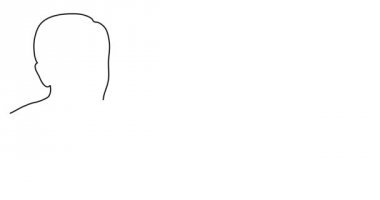 Kendini sürekli siyah çizgi çizgi animasyon beyaz arka plan üzerinde çizim