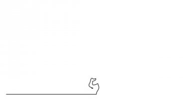 Kendini sürekli siyah çizgi çizgi animasyon beyaz arka plan üzerinde çizim