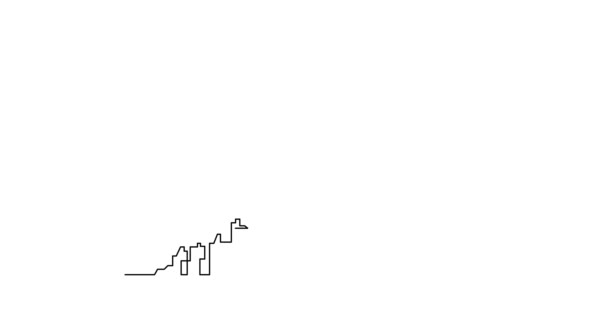 Auto Desenho Animação Linha Linha Preta Contínua Sobre Fundo Branco — Vídeo de Stock