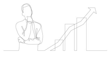 adam iş - çizim için sürekli büyüyen hakkında düşünme