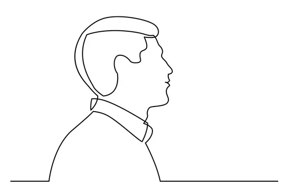 Dessin Ligne Continue Portrait Isolé Sur Fond Blanc Homme Chemise — Image vectorielle
