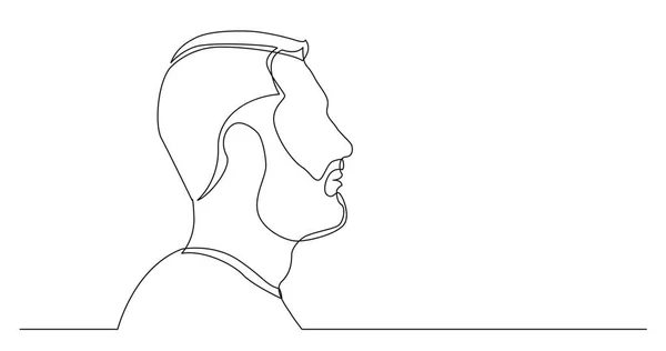 Retrato Perfil Homem Barbudo Com Penteado Mohawk —  Vetores de Stock