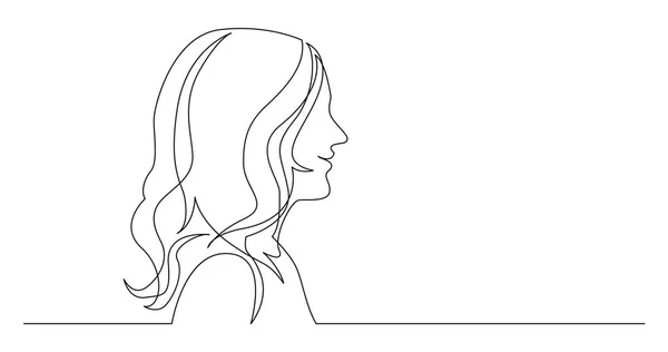 머리와 여자의 프로필 초상화 — 스톡 벡터