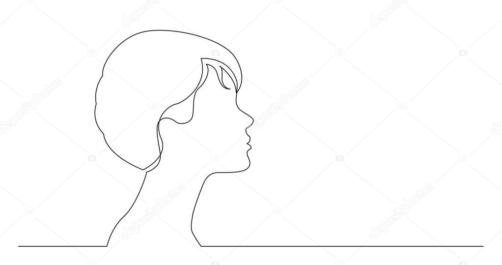 profile portrait of young elegant style woman