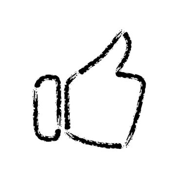 fırça konturu el el gibi vektör simgesi çekilmiş