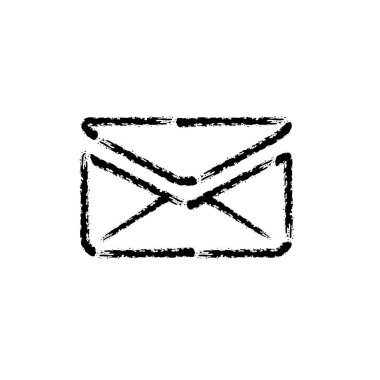 vektör simge mektup zarfının fırça konturu el çekilmiş