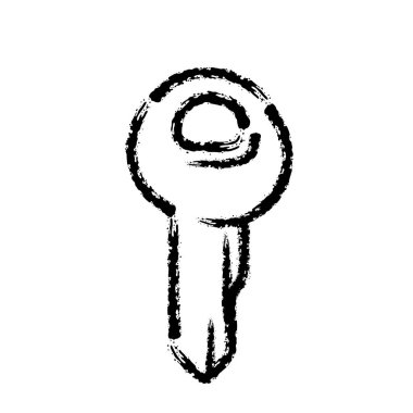 vektör simge ev anahtarının fırça konturu el çekilmiş