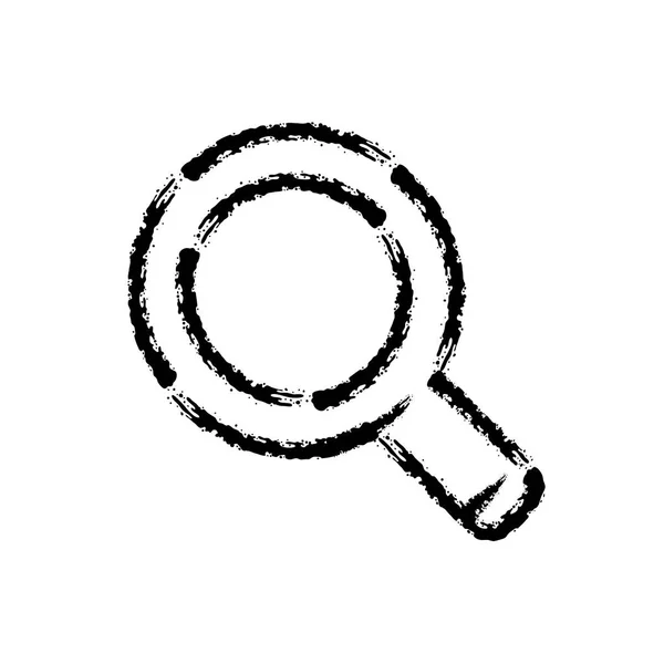 Brush Stroke Hand Drawn Vector Icon Magnifying Glass — Stock Vector