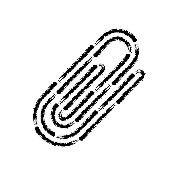 Pinselstrich Von Hand Gezeichnetes Vektor Symbol Der Büroklammer — Stockvektor