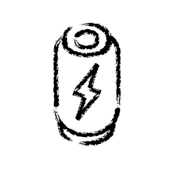 Pennello Tratto Mano Disegnato Icona Vettoriale Della Batteria Elettrica — Vettoriale Stock