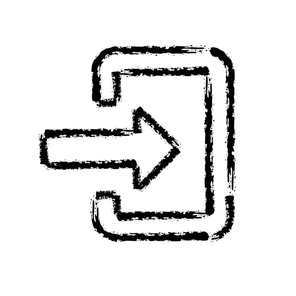Pinselstrich Von Hand Gezeichnetes Vektor Symbol Der Eingangstür — Stockvektor