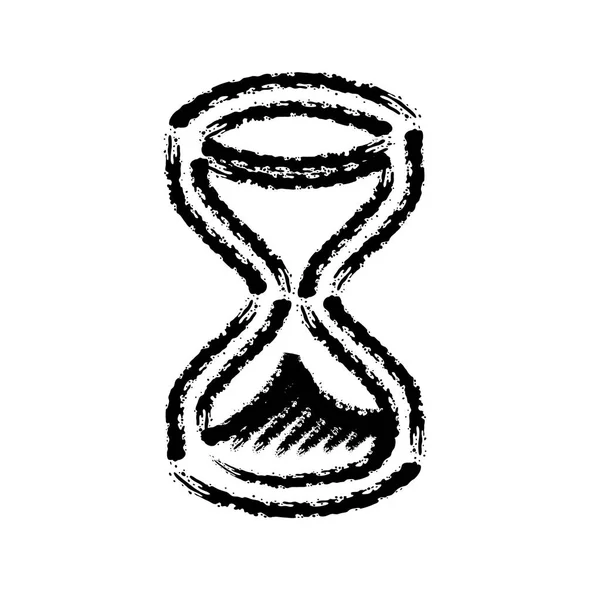 Brush Stroke Hand Drawn Vector Icon Hourglass — Stock Vector