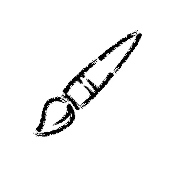 Pinselstrich Von Hand Gezeichnetes Vektor Symbol Des Pinsels — Stockvektor