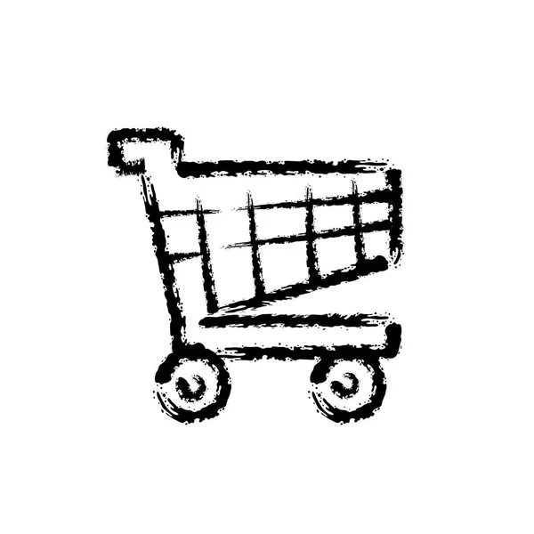 Brush Stroke Hand Drawn Vector Icon Shopping Cart — Διανυσματικό Αρχείο