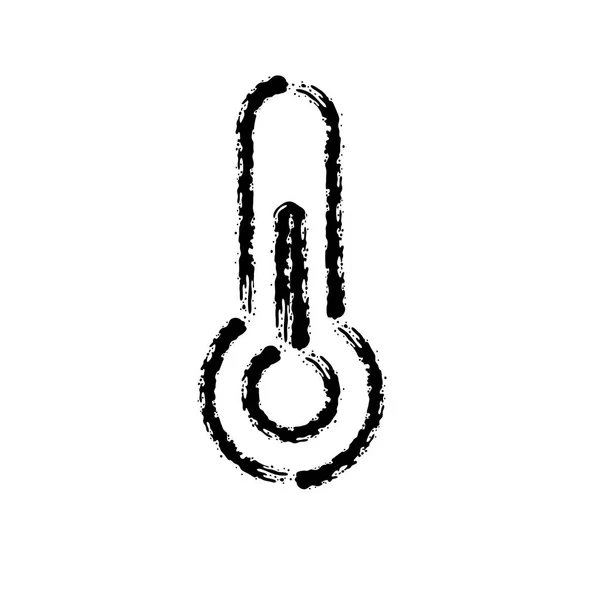 Pinselstrich Von Hand Gezeichnetes Vektorsymbol Des Thermometers — Stockvektor