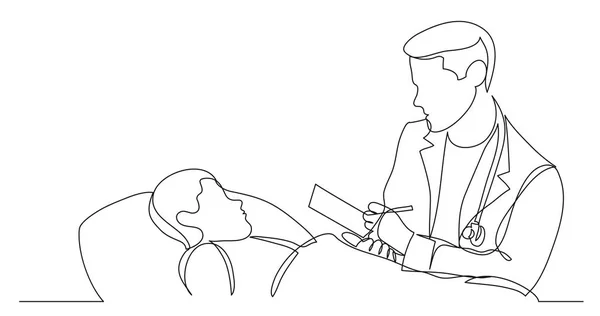 Dessin Vectoriel Homme Médecin Hôpital Examinant Enfant Patient Prenant Des — Image vectorielle