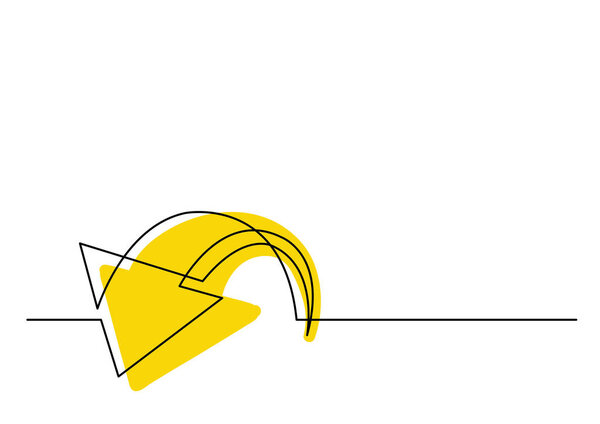 continuous line drawing of arrow