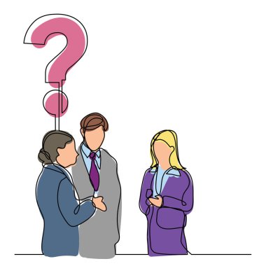 iş adamları bir soru hakkında konuşurken sürekli çizgi çizme