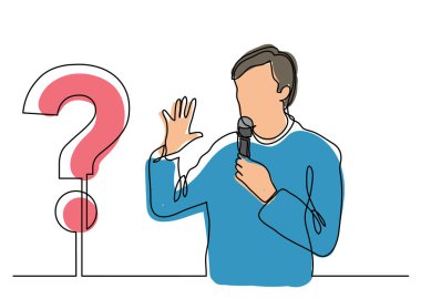 bir soru hakkında konuşma sunucusu sürekli çizgi çizme