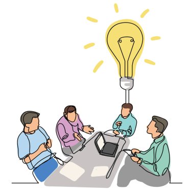 takım tartışma yeni fikir sürekli çizgi çizme