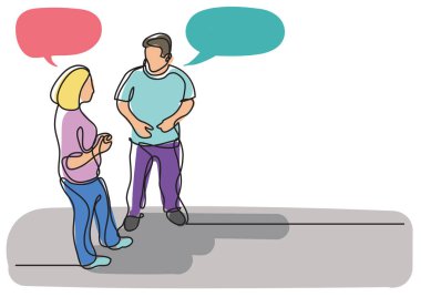 Erkek ve kadın konuşurken sürekli çizgi çizme