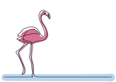 flamingo, tek çizgi çizme