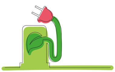 sürekli çizgi kavramı kroki yeşil yakıt elektrik ca'çizim