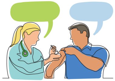 sürekli çizim için doktor yapma aşılama için vurdum