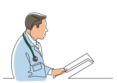 belgeleri okuma Doktor sürekli çizgi çizme