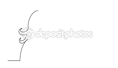 Kendini sıradan bir kadın portresi profil çizgi animasyon çizim