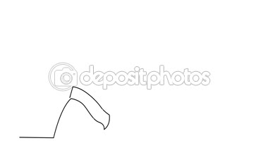 Kendini sakallı profil portresi çizgi animasyon çizim