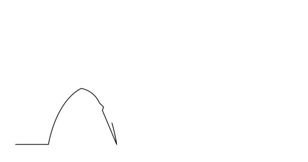 Self drawing line animation of profile portrait of happy white businessman — Stock Video
