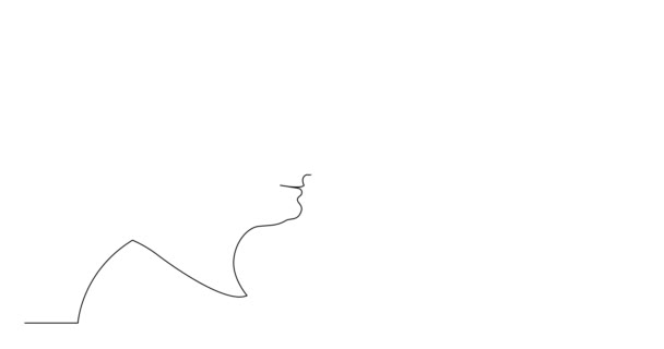 Саморисование линии анимации профиля портрет пожилой женщины — стоковое видео