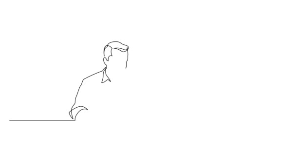 Линия саморисования анимация встреч деловых коллег — стоковое видео