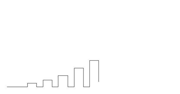 Self drawing line animation of business concept sketch of economical growth chart with arrow — Stock Video