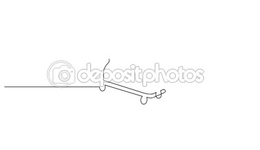 Kendi kendine çizim çizgi animasyon el çizim iş kavramı, kroki alışveriş sepeti