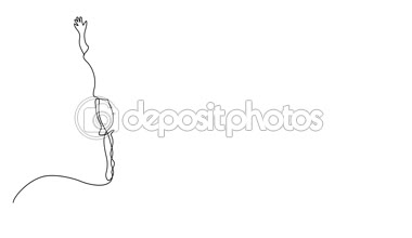 Kendi kendine çizim çizgi animasyon iş kavramı, mutlu atlama birkaç eskiz