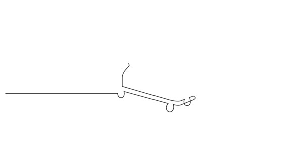 Zelf tekening lijn animatie van bedrijfsconcept uit de hand-tekening schets van winkelwagen — Stockvideo
