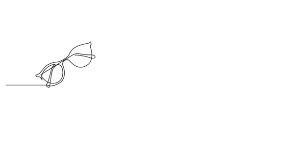 Kendi kendine çizim çizgi animasyon iş kavramı, gözlük: Not defteri ve kalem kroki — Stok video