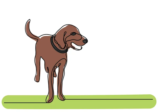 Desenho de linha contínua de pé cão —  Vetores de Stock