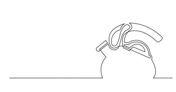 Desenho de linha contínua de chaleira de chá moderna — Vetor de Stock