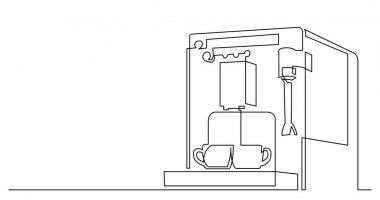 kahve makinesisürekli çizgi çizim