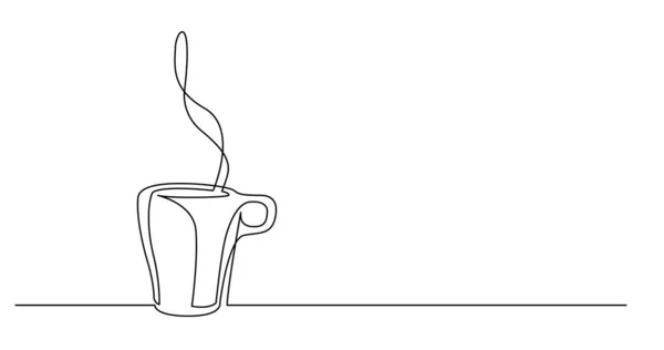 Continuous line drawing of tall coffee cup — Stock Vector