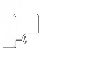 Fransız basın fincan kahve ve kruvasan self çizim çizgi animasyon