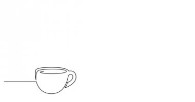 Masada kahve öğütücü ve fincan Kendi çizim çizgi animasyon