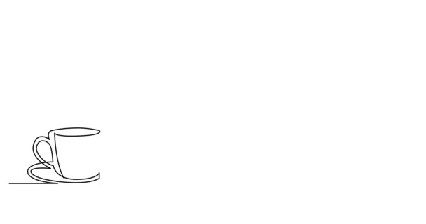 Ligne d'auto-dessin animation de la presse française et tasse de café 