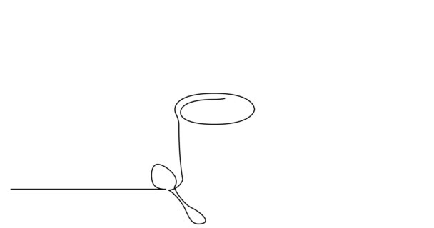 Self drawing line animation of cup of hot coffee and traditional turkish jezva — Stock Video