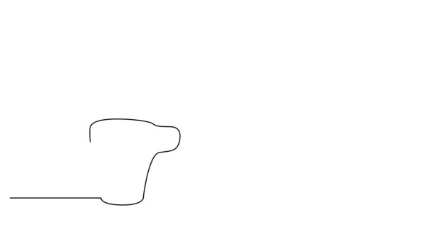 Uzun kahve fincanı kendi kendine çizim çizgi animasyon — Stok video